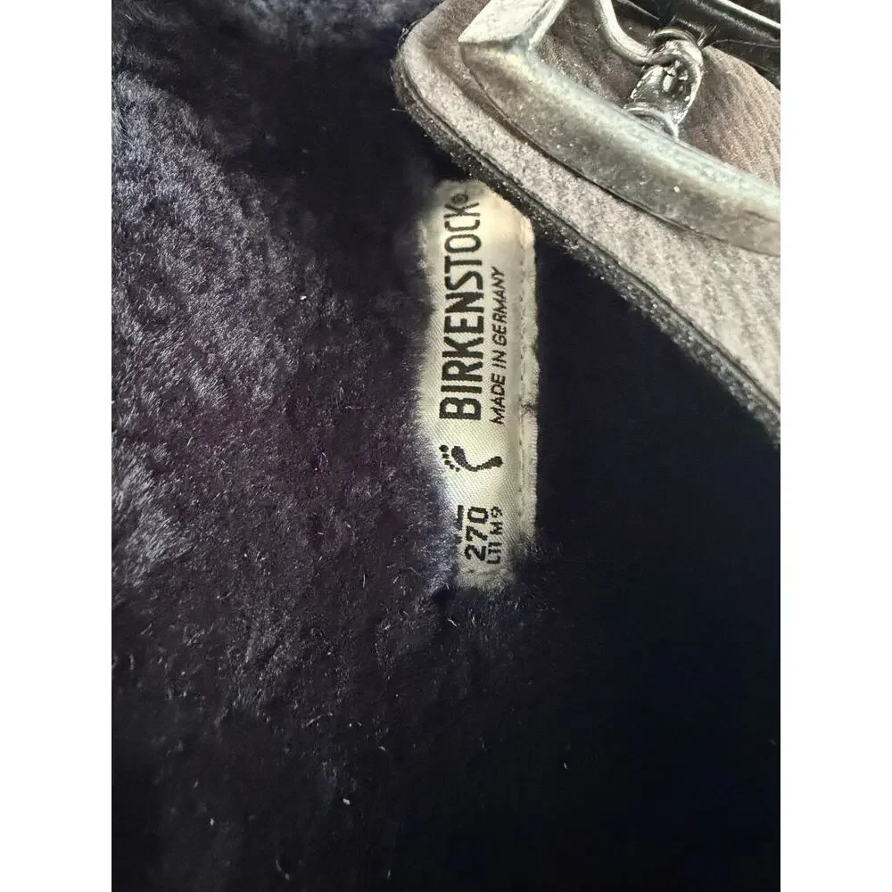 Birkenstock Arizona BS Shearling Lined Slides Desert Dust BLACK Size 42 NARROW